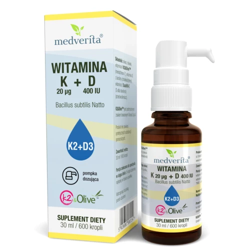 Medverita - Witamina K MK-7 K2&Olive™ 20 µg + D 400 IU - 30ml